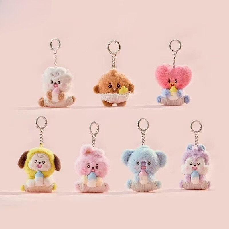 Baby Products China - 新しいBTSキーチェーン ベビーシリーズ かわいい漫画風クリエイティブなボトルハグデザイン 精巧なスクールバッグ飾り ファンギフト