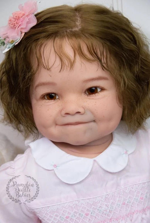Baby Products For Curly Hair - NPK 24インチ手作り未完成人形キット リボーンラヤ 3Dペイントされたリアルな人形パーツ カーリーブラウンヘア付き