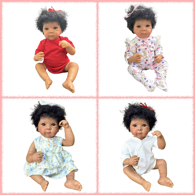 Baby Products For Curly Hair - 19インチ複数スタイル選択可能ダークスキンフルビニールボディベティリボーンドール多層塗装手植えカーリーヘア
