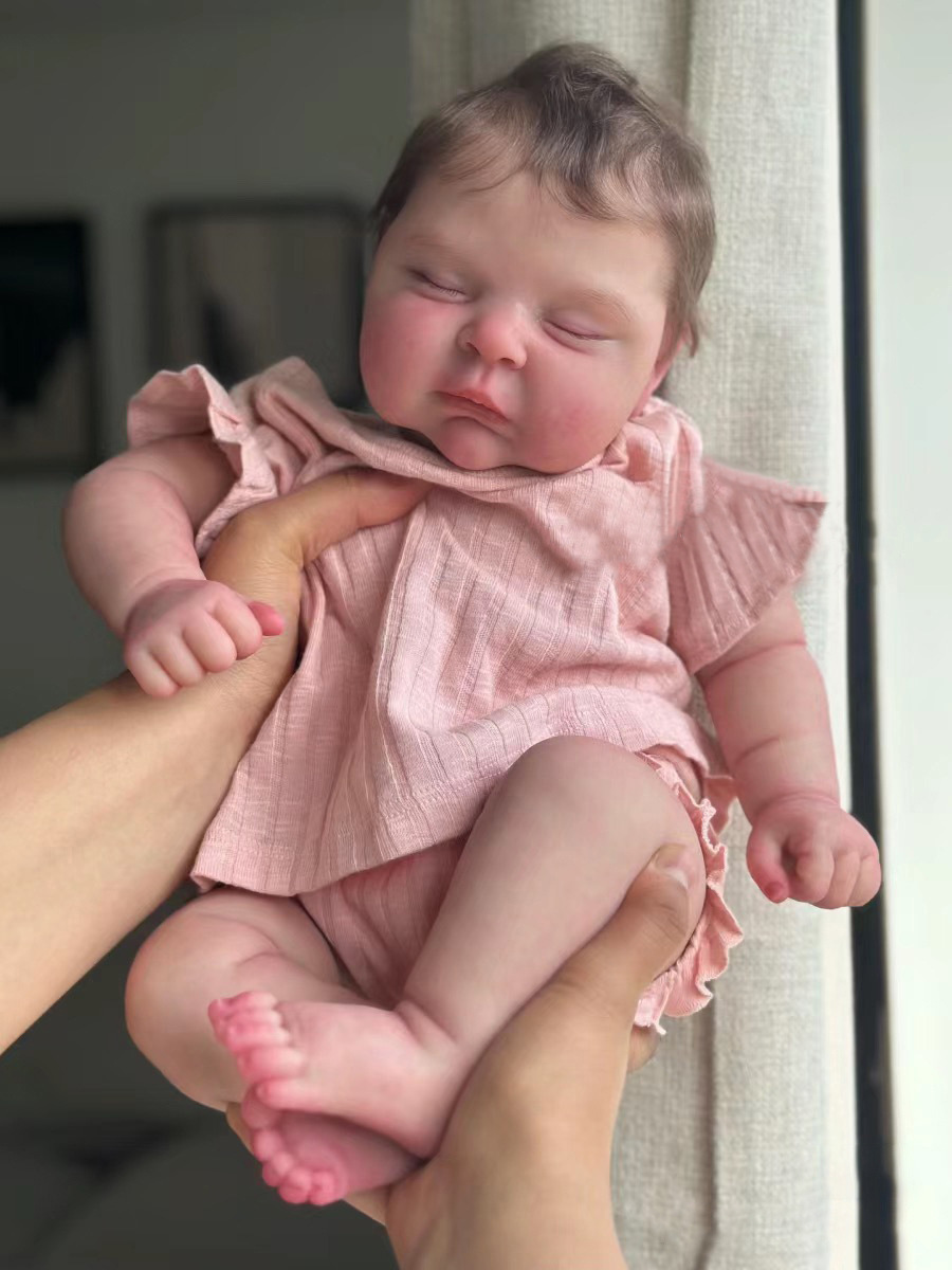 Baby Products Trending - 50cm布製ボディ、ビニール製の手足、血管が見える3Dペイント、青い血管、茶色の髪の根元、クリスマスギフト