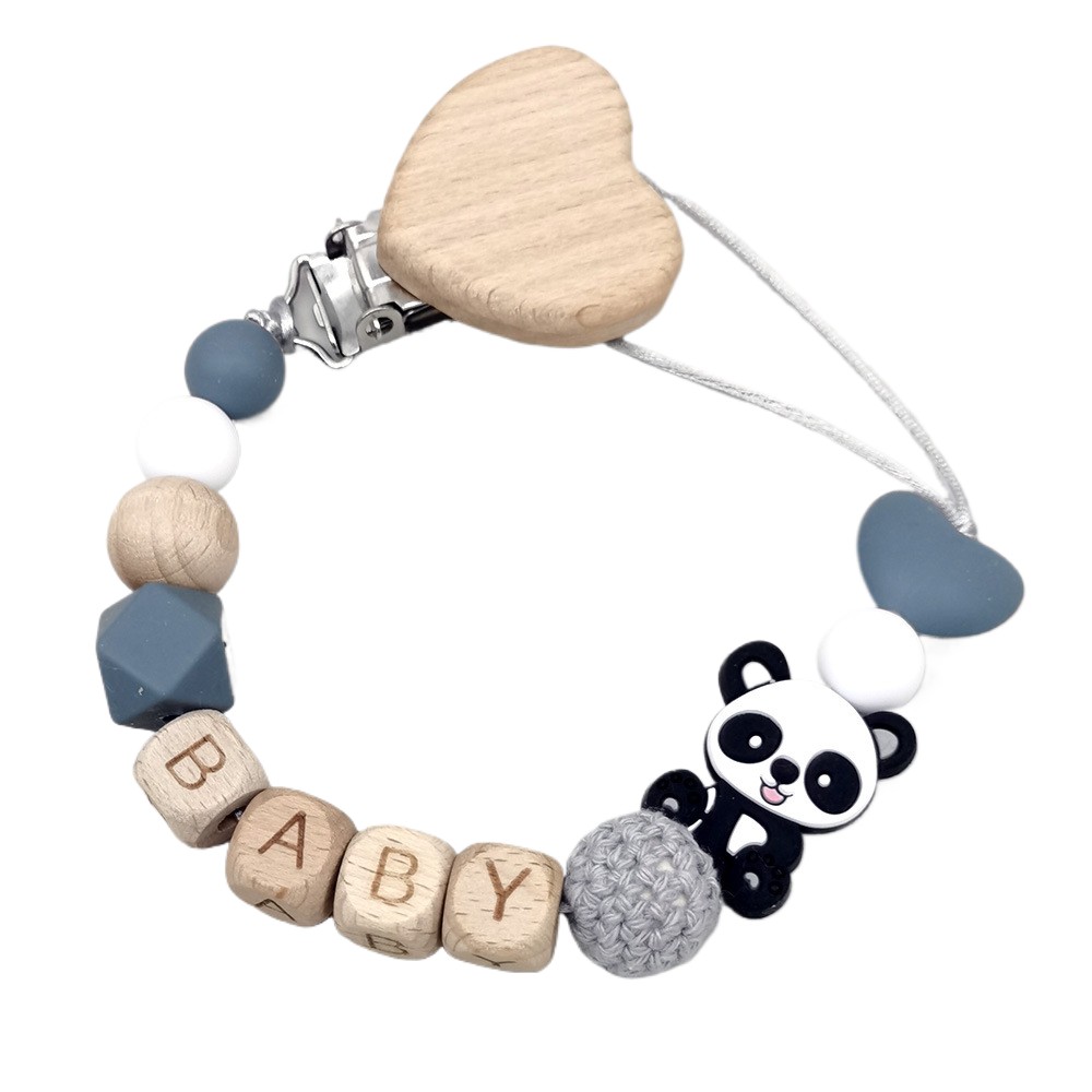 木製のパーソナライズされたベビーおしゃぶりチェーン、かわいい - Baby Products In のレビューと価格