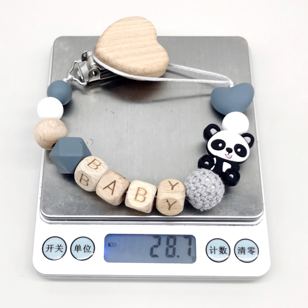 木製のパーソナライズされたベビーおしゃぶりチェーン、かわいい - Baby Products In のレビューと価格