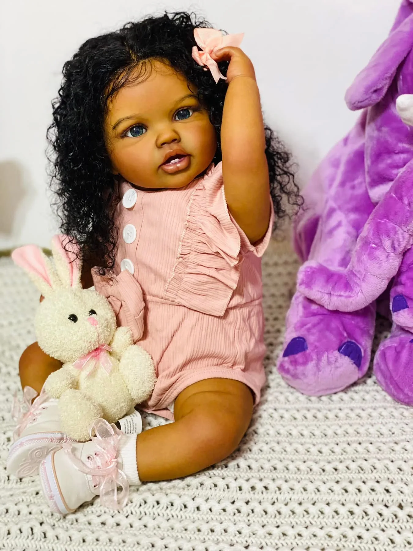 24 インチリボーンベビー幼児ロッティダークブラウン肌アフリ - Baby Products For Curly Hair のレビューと価格