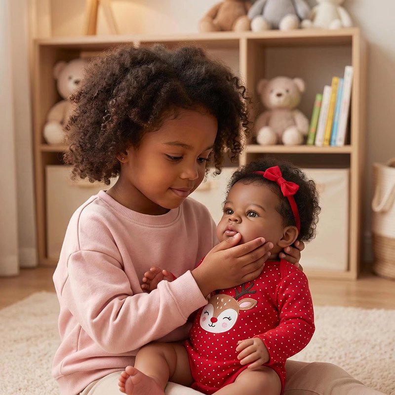 19インチの完成品ベビーラニー人形、リアルなダークスキンの女 - Baby Products For Curly Hair のレビューと価格