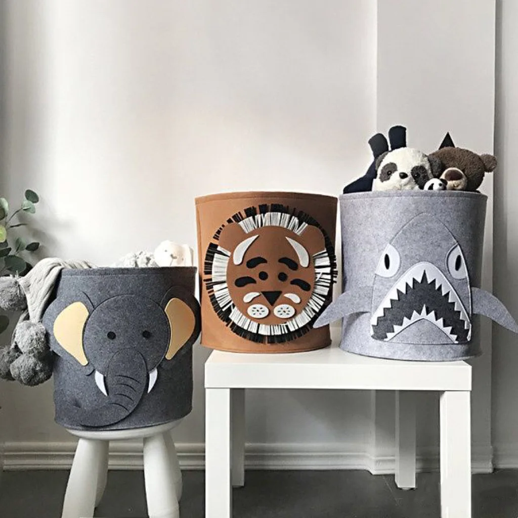 パンダ恐竜ベビー収納バスケットフェルトおもちゃオーガナイザー - Baby Products Hamper のレビューと価格
