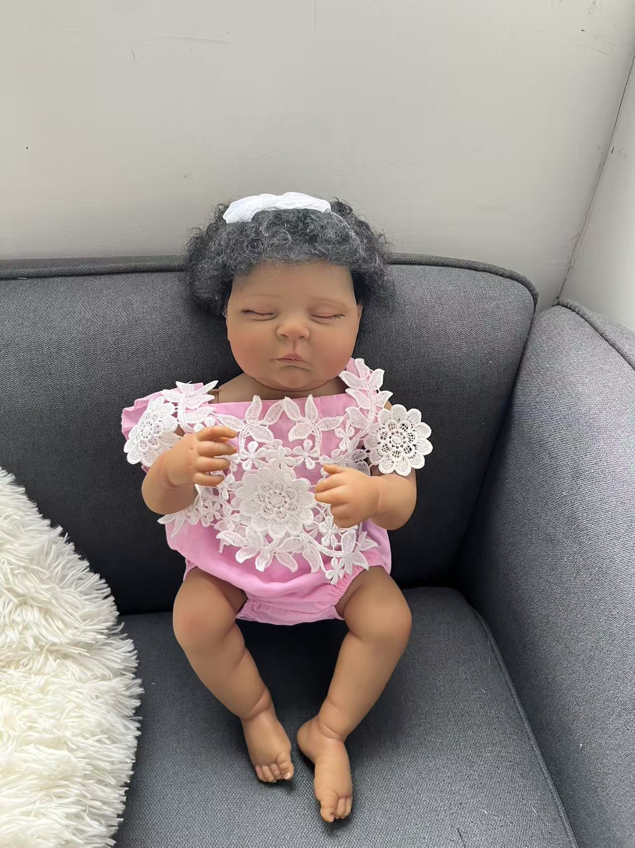 48CM リボーンドール ピーチ シリコン製 赤ちゃん人形  - Baby Products For Curly Hair のレビューと価格