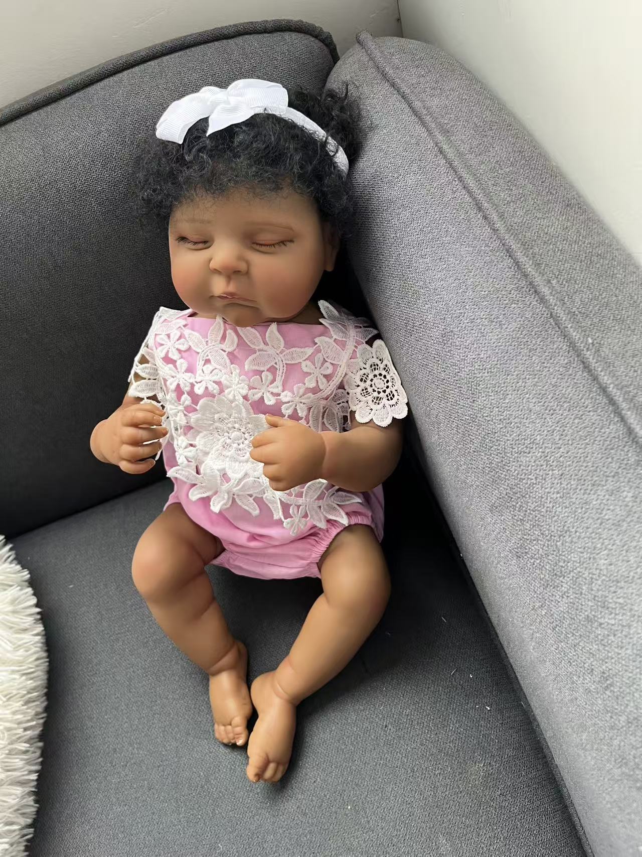 48CM リボーンドール ピーチ シリコン製 赤ちゃん人形  - Baby Products For Curly Hair のレビューと価格